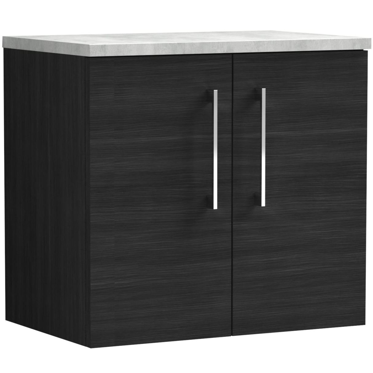 Nuie Arno 600mm Wall Hung 2 Door Countertop Vanity Unit Charcoal Black ARN623LBG