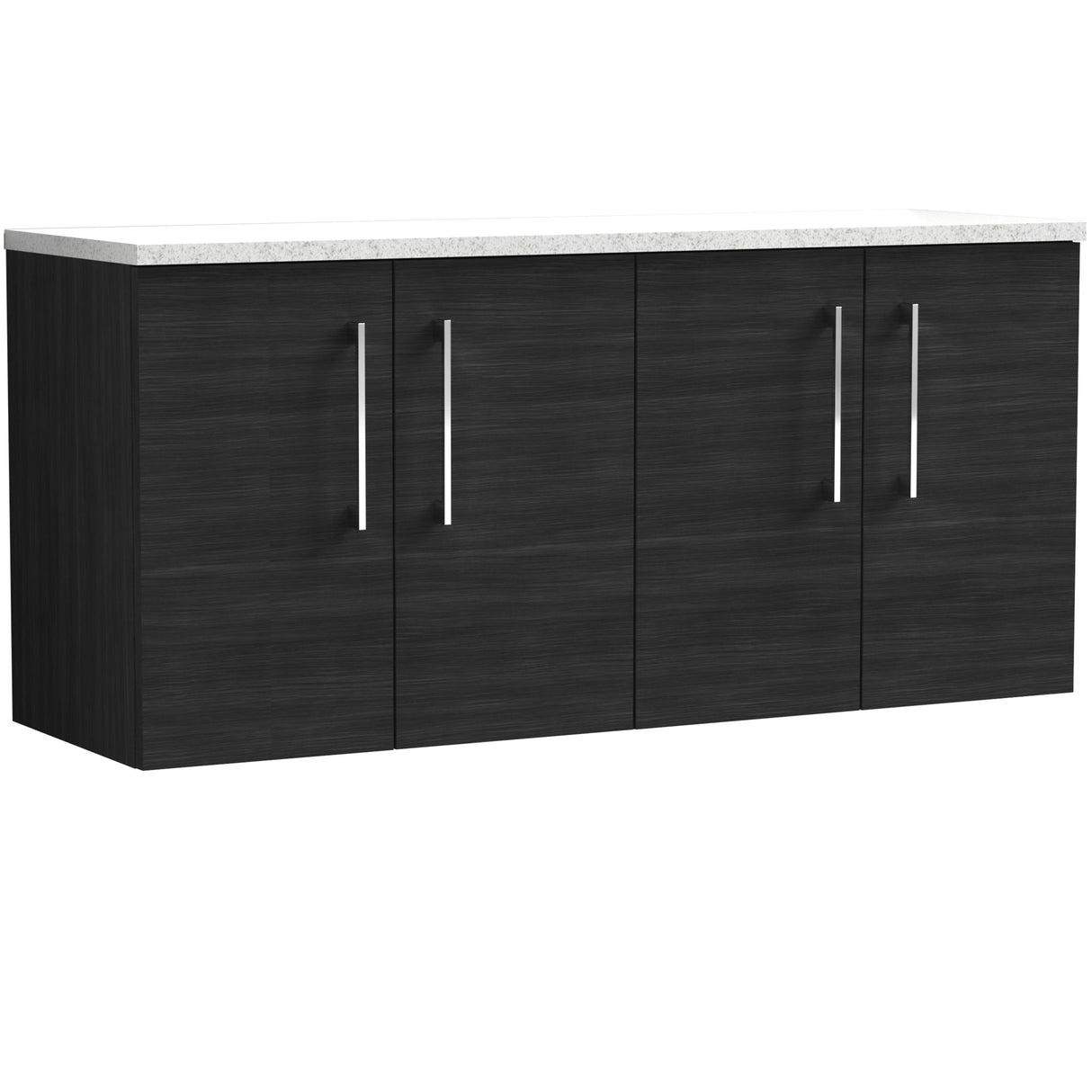 Nuie Arno 1200mm Wall Hung 4 Door Countertop Vanity Unit Charcoal Black ARN623LSW2