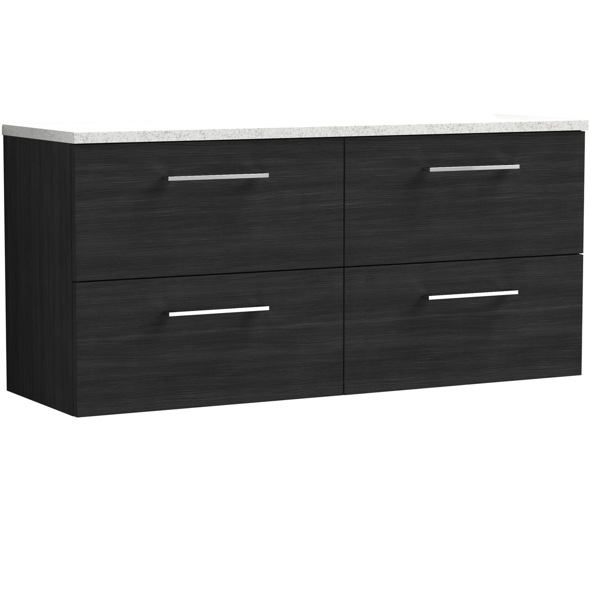Nuie Arno 1200mm Wall Hung 4 Drawer Countertop Vanity Unit Charcoal Black ARN624LSW2