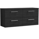 Nuie Arno 1200mm Wall Hung 4 Drawer Countertop Vanity Unit Charcoal Black ARN624W2