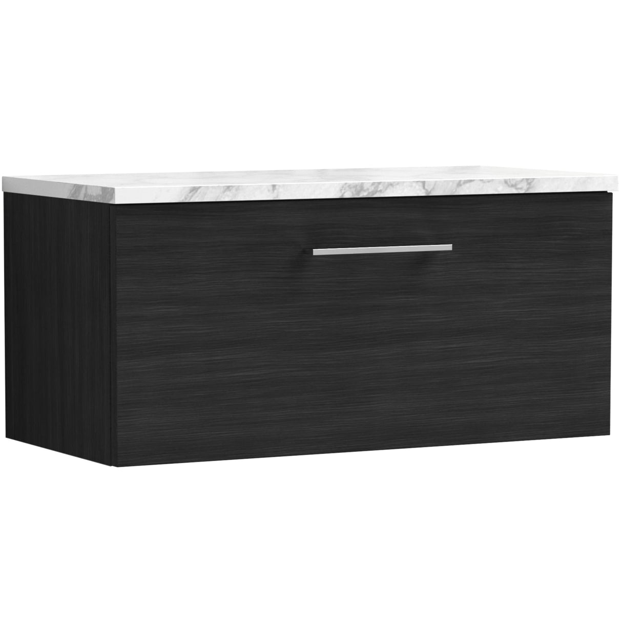 Nuie Arno 800mm Wall Hung 1 Drawer Countertop Vanity Unit Charcoal Black ARN625LCM