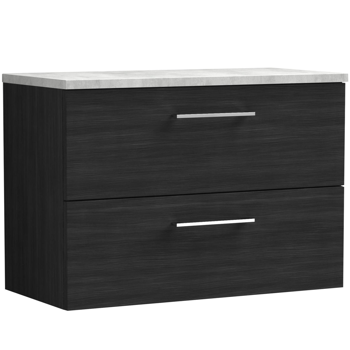 Nuie Arno 800mm Wall Hung 2 Drawer Countertop Vanity Unit Charcoal Black ARN626LBG