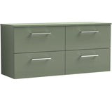 Nuie Arno 1200mm Wall Hung 4 Drawer Countertop Vanity Unit Satin Green ARN824W2