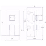 Hudson Reed Art 2 Outlet Thermostatic Concealed Shower Valve With Diverter Chrome ART3207 LD