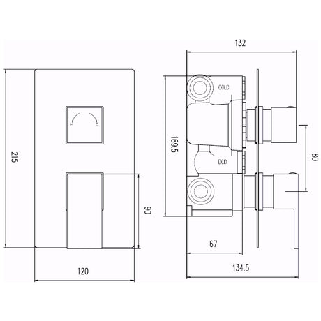 Hudson Reed Art 1 Outlet Thermostatic Concealed Shower Valve Chrome ART3210 LD