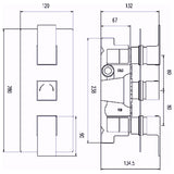 Hudson Reed Art 2 Outlet Thermostatic Concealed Shower Valve Chrome ART3211 LD