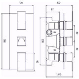 Hudson Reed Art 3 Outlet Thermostatic Concealed Shower Valve With Diverter Chrome ART3212 LD