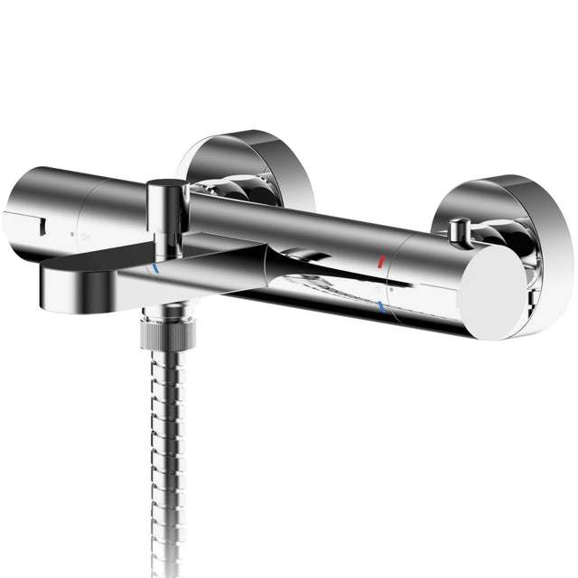 Nuie Arvan Wall Mounted Thermostatic Bath Shower Mixer Tap Chrome ARV005