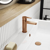 Nuie Arvan Mono Basin Mixer Tap with Waste Brushed Bronze ARV1505 LS