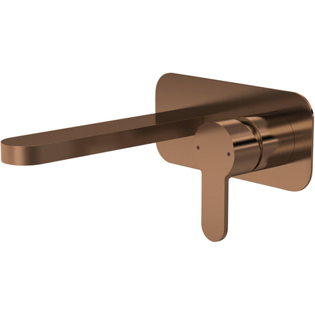 Nuie Arvan 2-Hole Wall Mounted Basin Mixer Tap with Plate Brushed Bronze ARV1528
