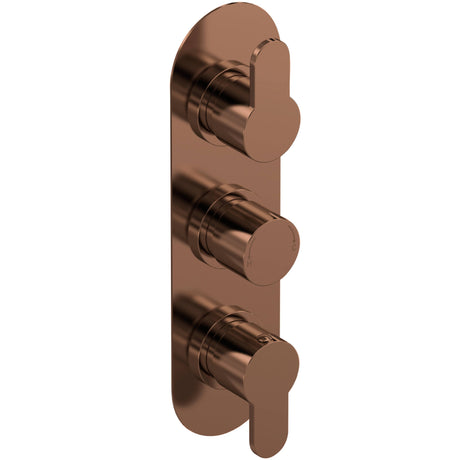 Nuie Arvan 3 Outlet Thermostatic Concealed Shower Valve With Diverter Brushed Bronze ARV15TR03