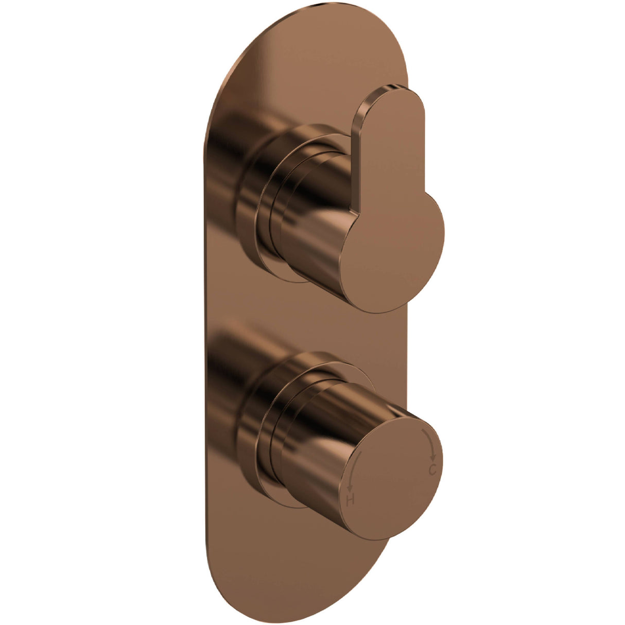 Nuie Arvan 2 Outlet Thermostatic Concealed Shower Valve With Diverter Brushed Bronze ARV15TW02