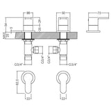 Nuie Arvan Side Valves 3/4" Chrome ARV308 LD