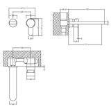 Nuie Arvan 2-Hole Wall Mounted Basin Mixer Tap Chrome ARV381 LD