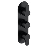 Nuie Arvan 2 Outlet Thermostatic Concealed Shower Valve Matt Black ARV4TR02