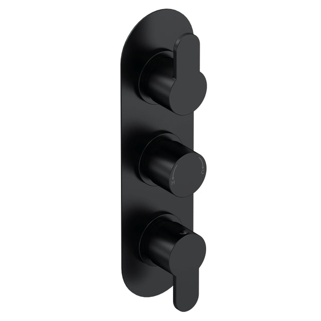 Nuie Arvan 2 Outlet Thermostatic Concealed Shower Valve Matt Black ARV4TR02