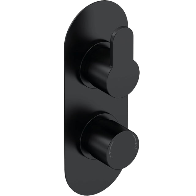 Nuie Arvan 1 Outlet Thermostatic Concealed Shower Valve Matt Black ARV4TW01
