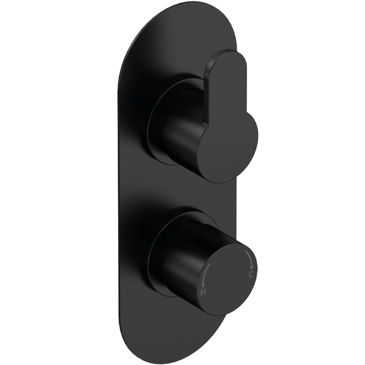 Nuie Arvan 2 Outlet Thermostatic Concealed Shower Valve With Diverter Matt Black ARV4TW02