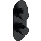 Nuie Arvan 2 Outlet Thermostatic Concealed Shower Valve With Diverter Matt Black ARV4TW02