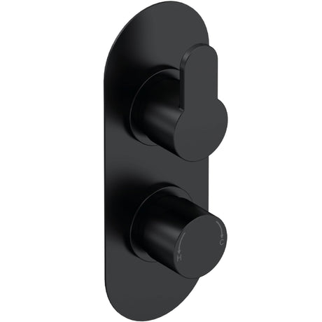Nuie Arvan 2 Outlet Thermostatic Concealed Shower Valve With Diverter Matt Black ARV4TW02
