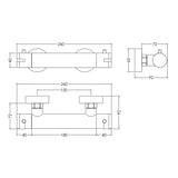 Nuie Arvan Round Thermostatic Bar Shower Valve Chrome ARV503 LD
