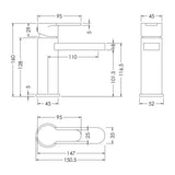 Nuie Arvan Mono Basin Mixer Tap with Waste Brushed Pewter ARV705 LD