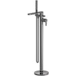 Nuie Arvan Freestanding Bath Shower Mixer Tap with Shower Kit Brushed Pewter ARV721
