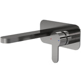 Nuie Arvan 2-Hole Wall Mounted Basin Mixer Tap with Plate Brushed Pewter ARV728