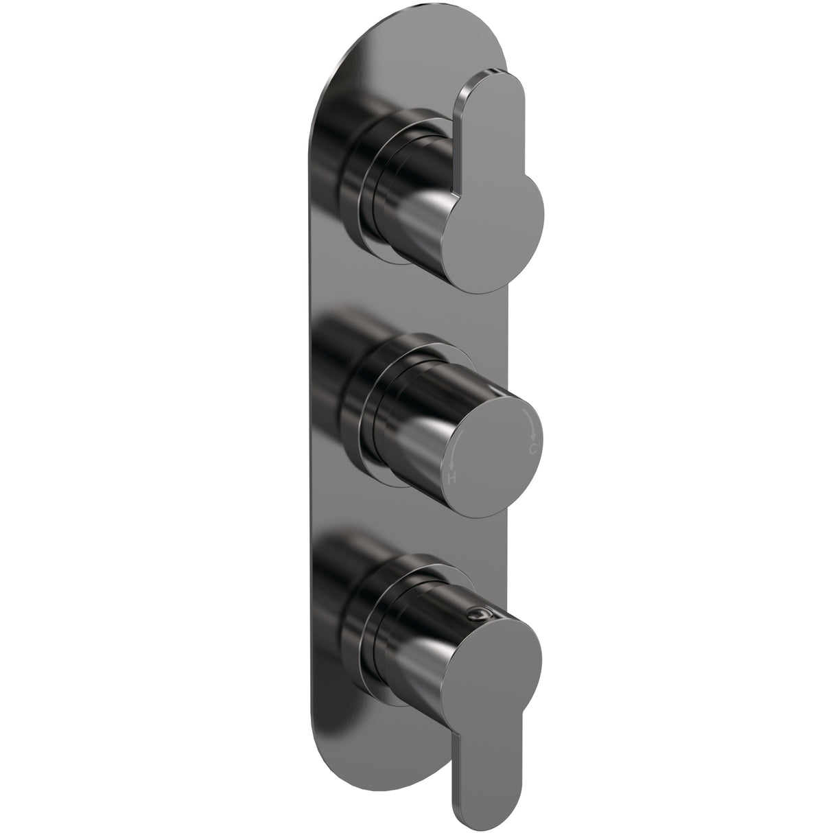 Nuie Arvan 2 Outlet Thermostatic Concealed Shower Valve Brushed Pewter ARV7TR02