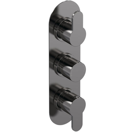 Nuie Arvan 3 Outlet Thermostatic Concealed Shower Valve With Diverter Brushed Pewter ARV7TR03