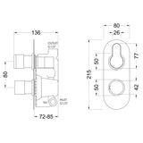Nuie Arvan 1 Outlet Thermostatic Concealed Shower Valve Brushed Pewter ARV7TW01 LD