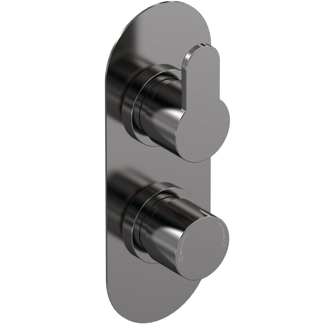 Nuie Arvan 2 Outlet Thermostatic Concealed Shower Valve With Diverter Brushed Pewter ARV7TW02