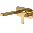 Nuie Arvan 2-Hole Wall Mounted Basin Mixer Tap with Plate Brushed Brass ARV828