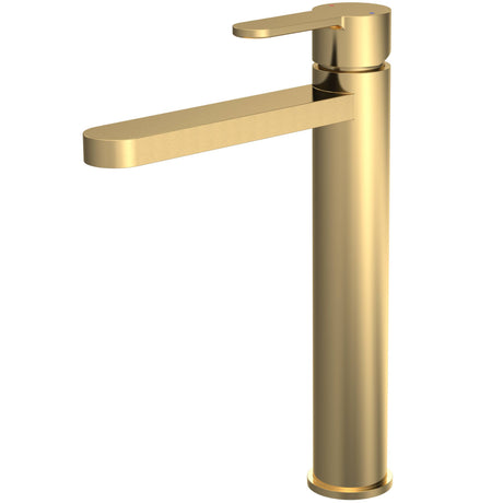 Nuie Arvan Tall Mono Basin Mixer Tap Brushed Brass ARV870
