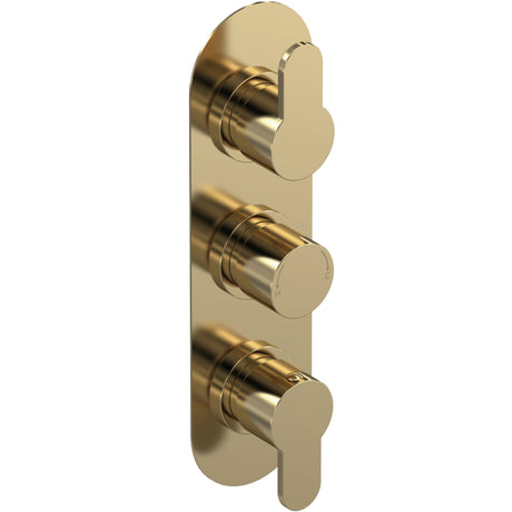 Nuie Arvan 2 Outlet Thermostatic Concealed Shower Valve Brushed Brass ARV8TR02
