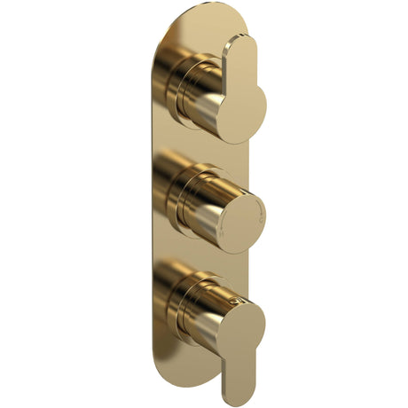 Nuie Arvan 3 Outlet Thermostatic Concealed Shower Valve With Diverter Brushed Brass ARV8TR03