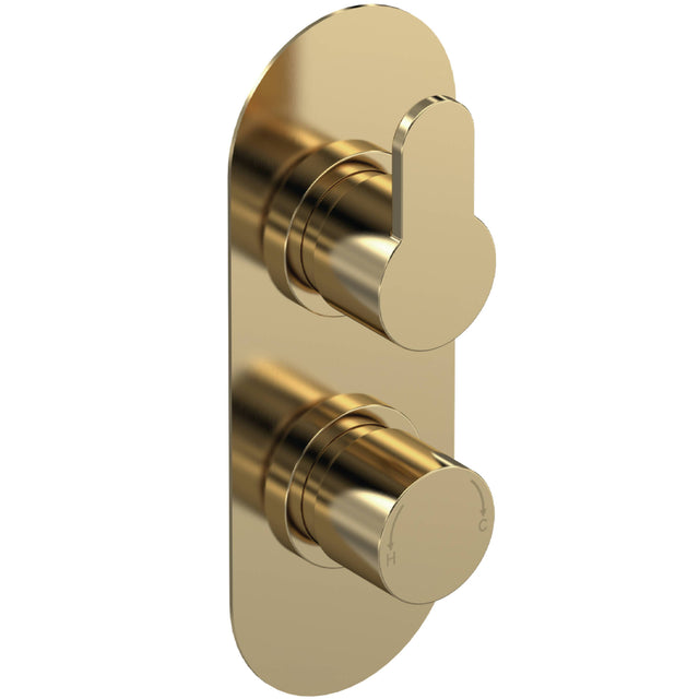 Nuie Arvan 1 Outlet Thermostatic Concealed Shower Valve Brushed Brass ARV8TW01