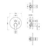 Nuie Arvan 2 Outlet Concealed Single Lever Manual Shower With Diverter Chrome ARVMV12 LD