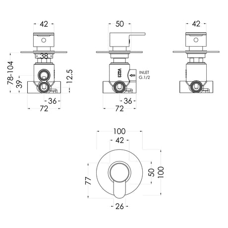 Nuie Arvan 2/3/4 Way Diverter Valve Chrome ARVWD14 LD
