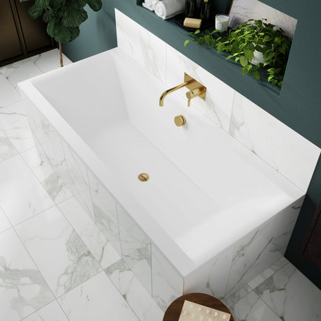 Nuie Asselby Square Double Ended Acrylic Bath White NBA209 LS2