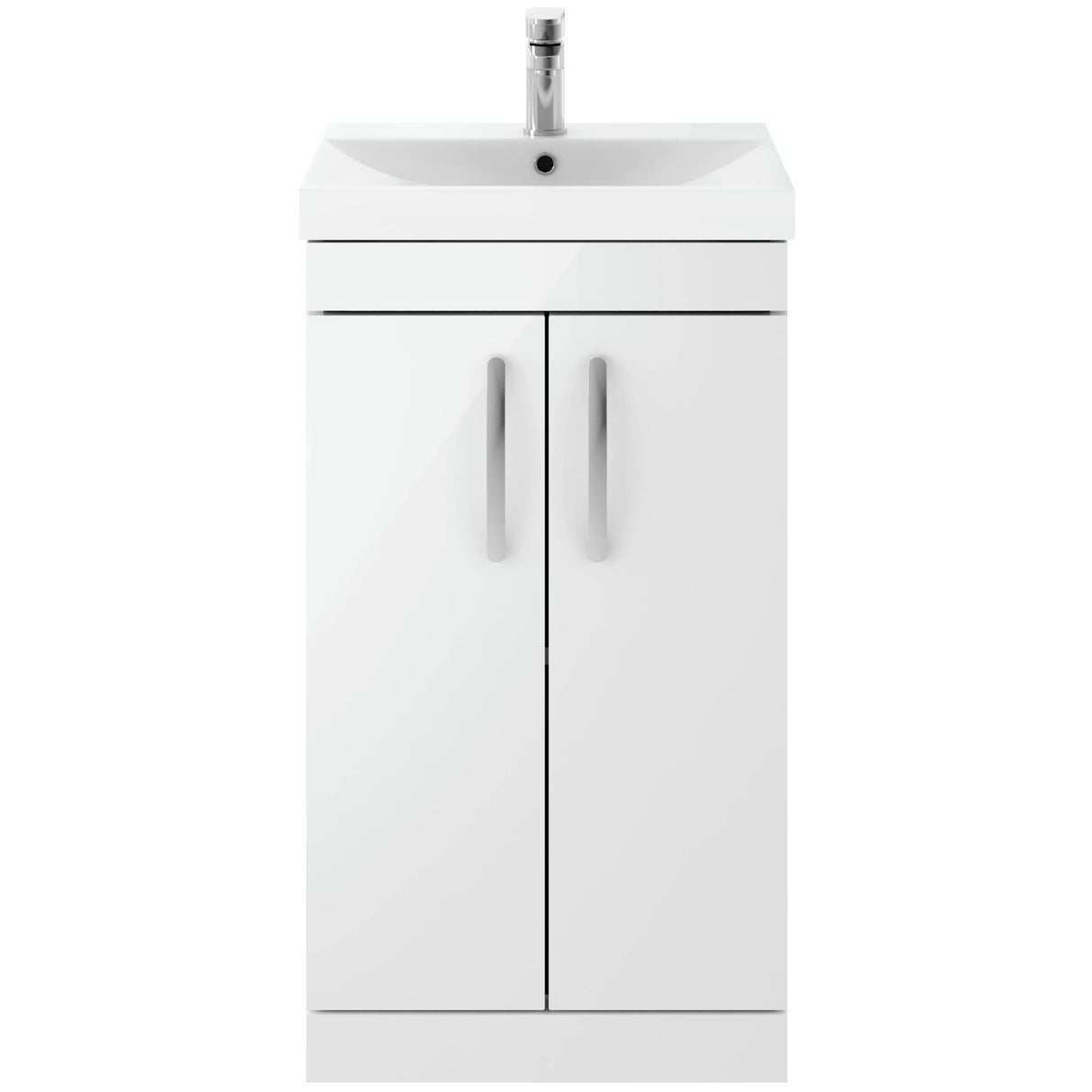 Nuie Athena 500mm Freestanding 2 Door Vanity Unit & Basin Gloss White ATH006D