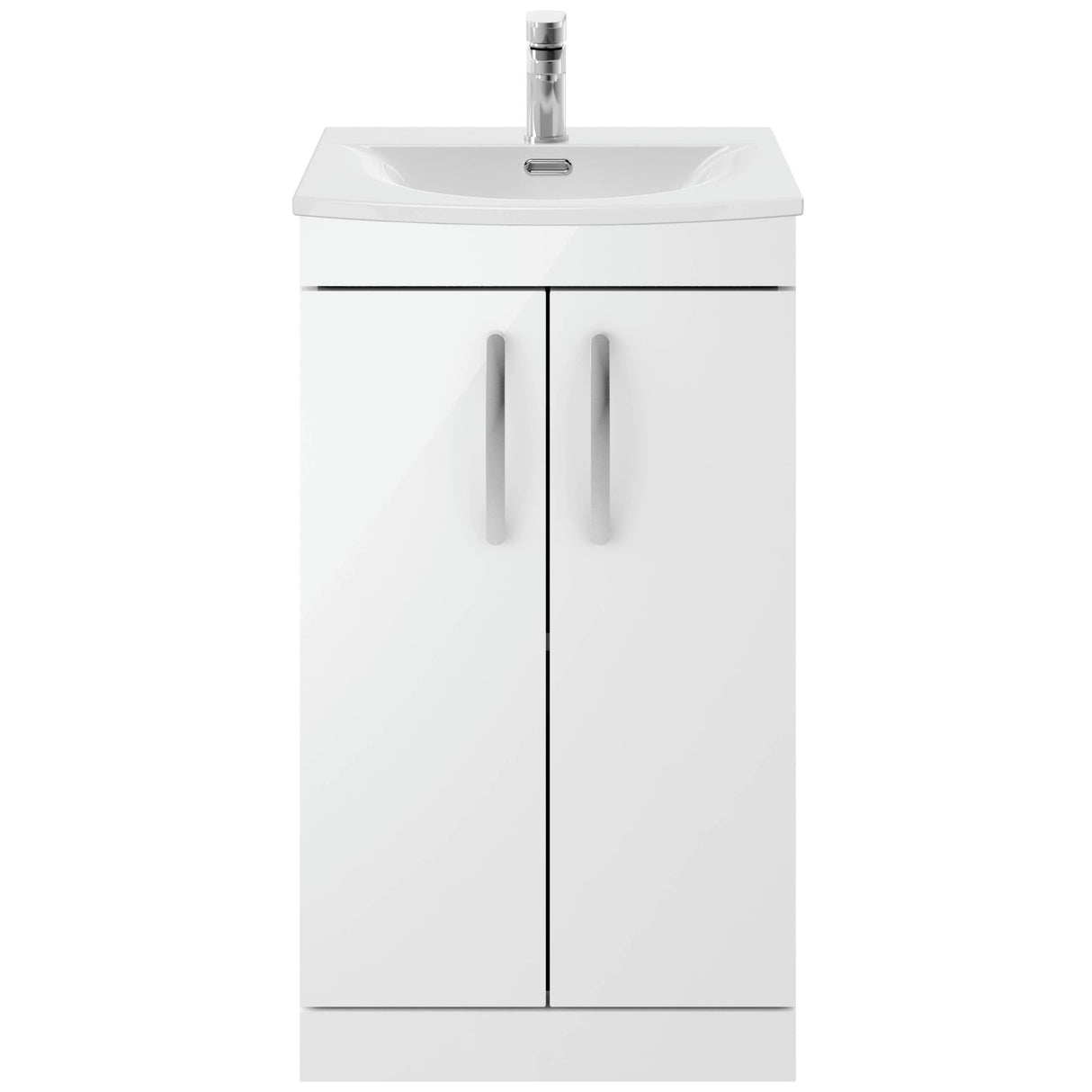 Nuie Athena 500mm Freestanding 2 Door Vanity Unit & Basin Gloss White ATH006G