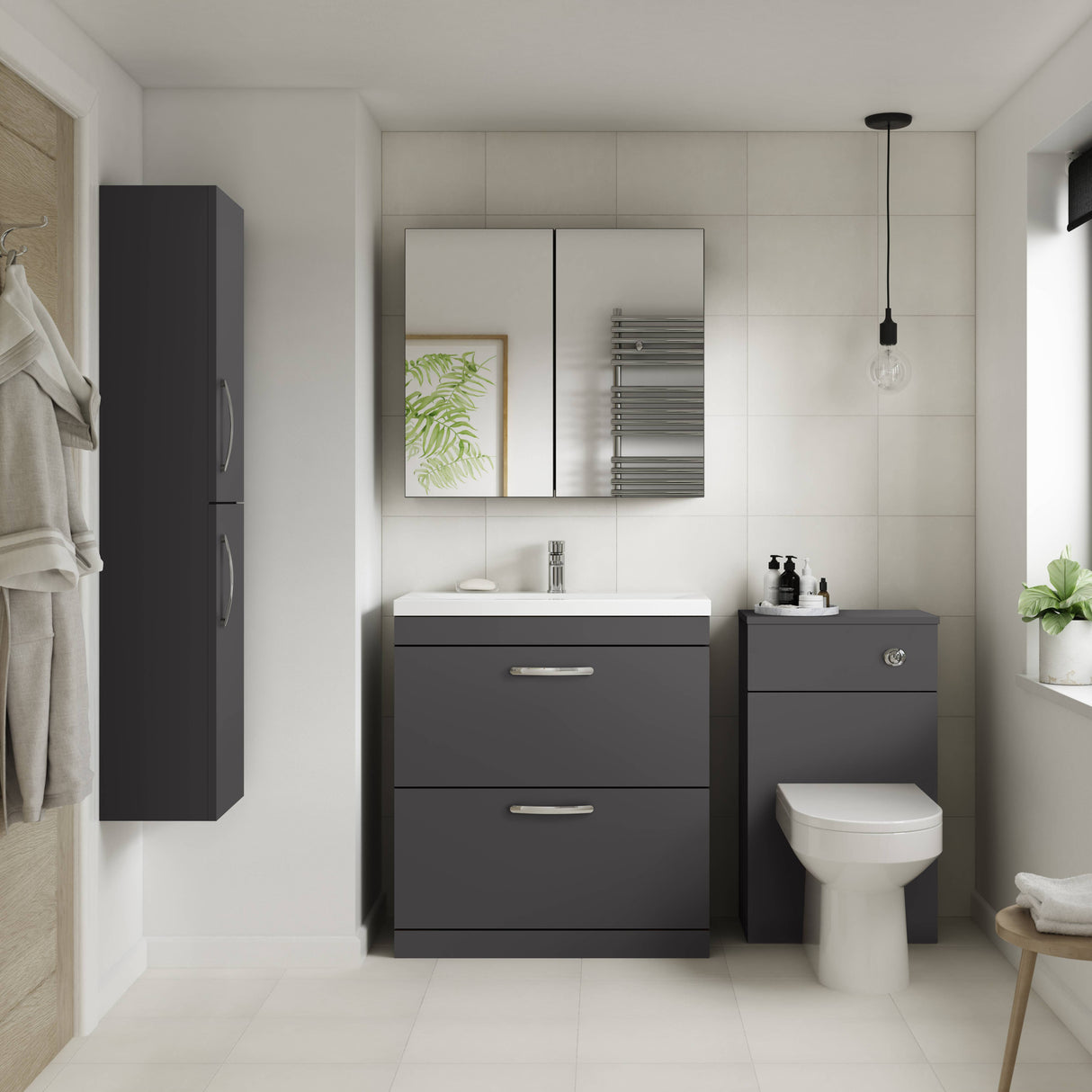 Athena Vanity Unit Gloss Grey LS