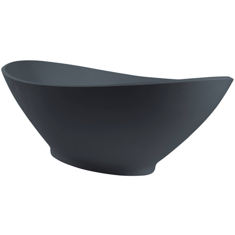 BC Designs Kurv Cian Solid Surface Freestanding Bath L1890 x W900mm Gun Metal BAB005GM