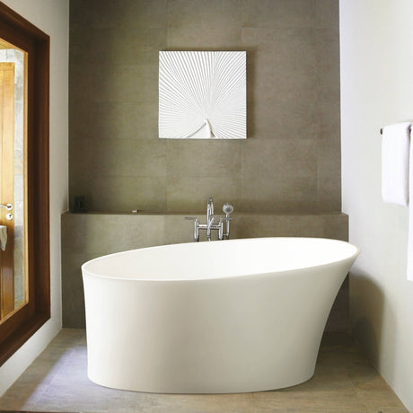 BC Designs Delicata Cian Solid Surface Freestanding Slipper Bath L1520 x W715mm Polished White BAB020 LS2