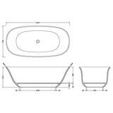 BC Designs Omnia Cian Solid Surface Freestanding Bath L1615 x W760mm Light Fawn BAB078F LD