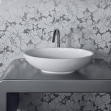 BC Designs Gio Cian Solid Surface Countertop Basin L575 x W345mm Polished White BAB110 LS1