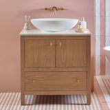 BC Designs Gio Cian Solid Surface Countertop Basin L575 x W345mm Polished White BAB110 LS5