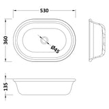 BC Designs Omnia Cian Solid Surface Countertop Basin L530 x W360mm Light Fawn BAB160F LD