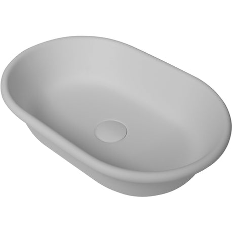 BC Designs Omnia Cian Solid Surface Countertop Basin L530 x W360mm Polished White BAB160_1